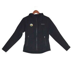 Patagonia Vintage Y2K Women's Black Soft Shell Hooded Full Zip Jacket